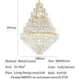 Luxury Crystal Chandelier Ceiling Pendant Lamp for Living Room Żyrandol Lamps Home Decor Lustre Salon Ceiling Light Fixtures