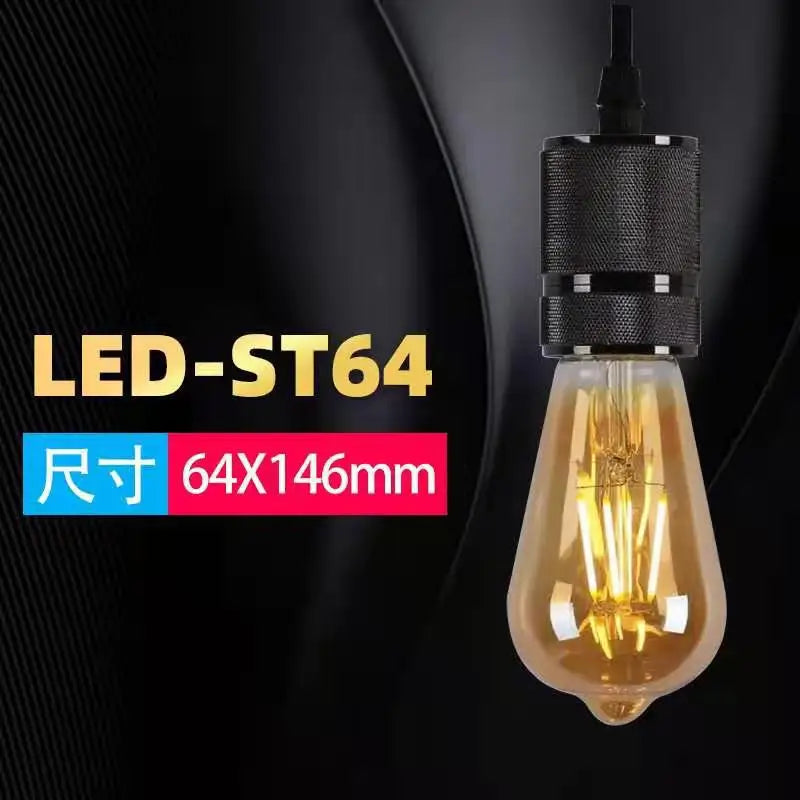 Edison Light Bulb T45 ST64 G80 G95 G125 4W 6W 8W 220V 110V Filament LED Bulb Retro E27 Warm Yellow Living Room and Bedroom Light