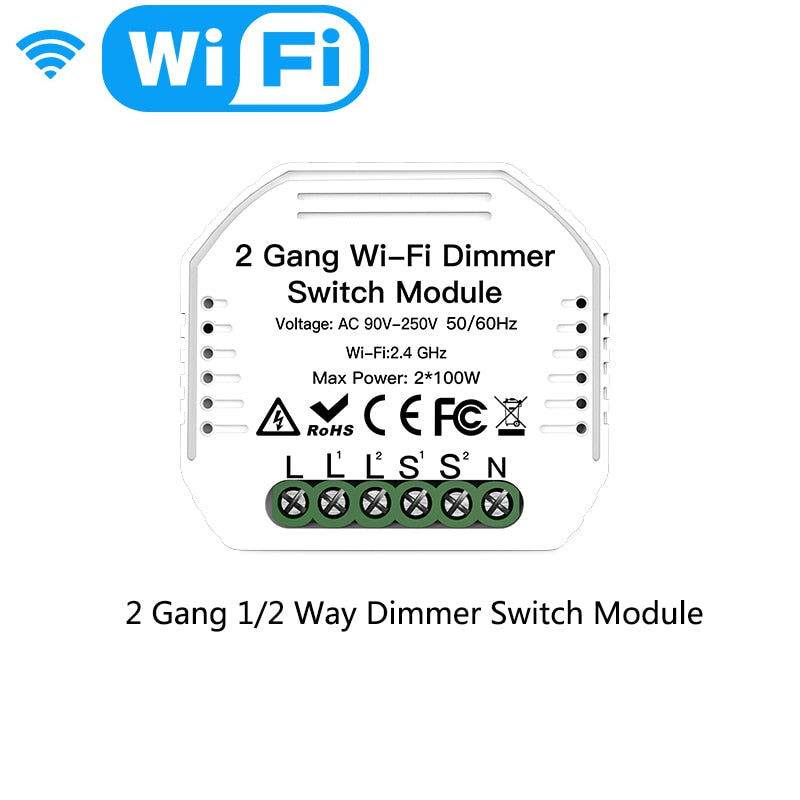 Wi Fi Smart Light Dimmer Module / Switch Module Smart Life Tuya APP Remote Control Work via Alexa Google Home 1/2 Way 1/2 Gang