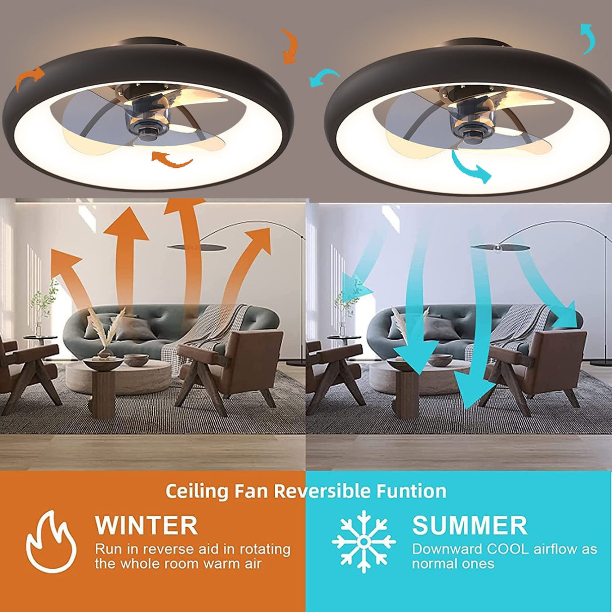 Nordic White Black Gold Ceiling Fan Light DC Motor Remote Control Reversible Bedroom Dining Room Ceiling Fan Light Living Room