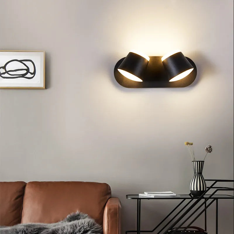 Modern Wall Sconces ,Led Wall Light 330 degrees swivel, 6500k White Light 3000K Light Up Downlight, Aluminum alloy Wall Light