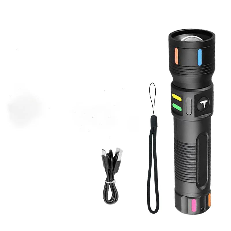 100000LM High Power Flashlight Built-in Battery Torch Rechargeable LED Spotlights Flashlights Fluorescent Strip Camping Lantren