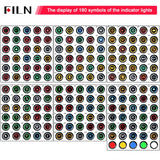 8mm LED Symbol Indicator Light - 12V 24V Black Metal Dash Pilot Lamp