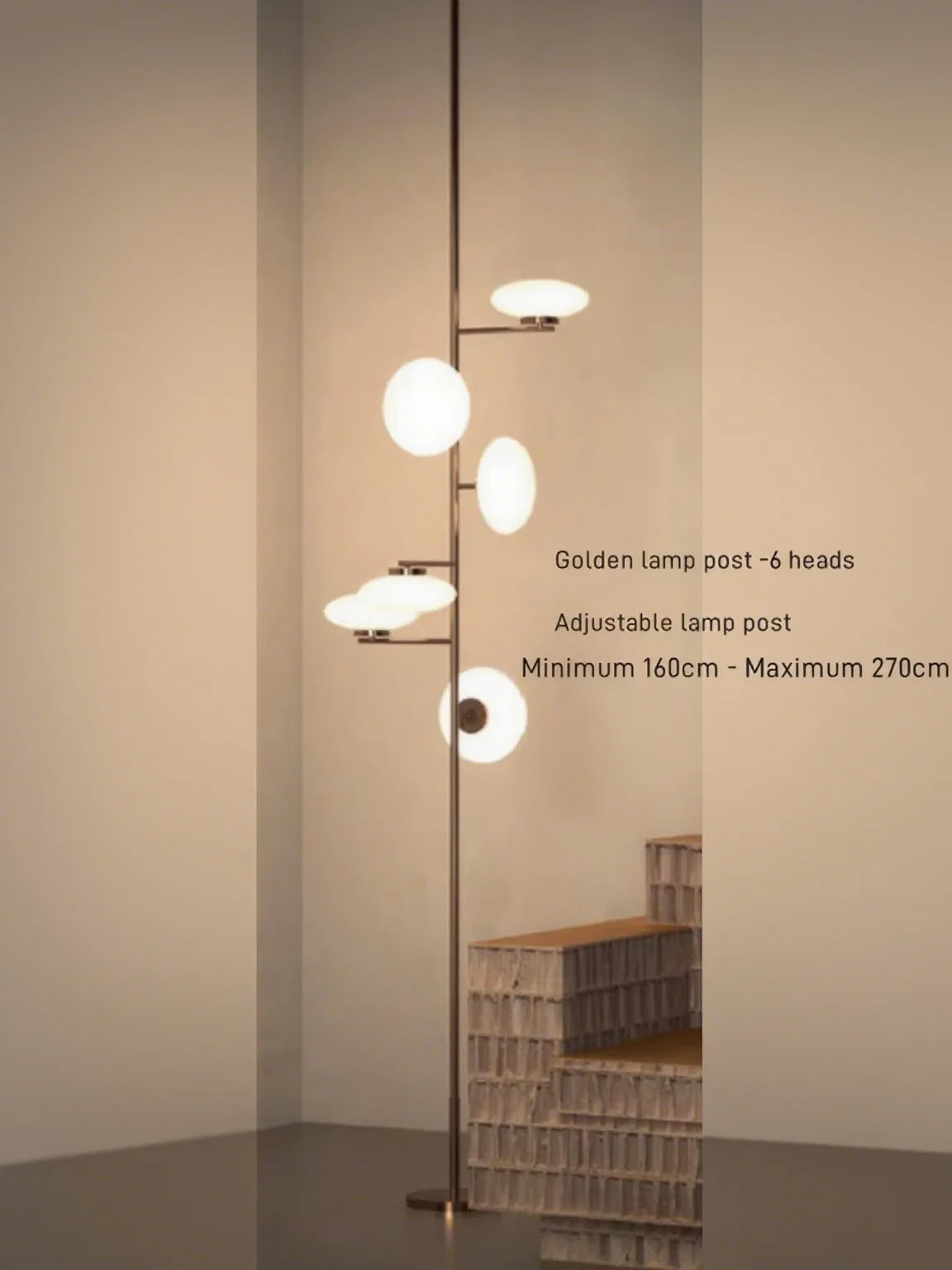 European Creative Minimalist White Glass LED Floor Lamp,Vertical Multi-head Metal Frame Bedside Living Dining Home Decoration