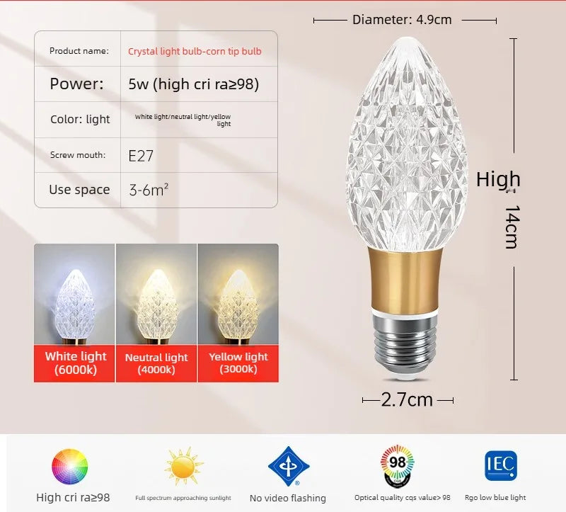Plug-in Diamond-Cut LED Pendant Light - Modern Acrylic Hanging Lamp for Living Room