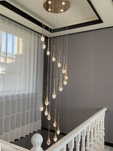 Modern Chandelier For Duplex Building Rotating Staircase Living Room Villa Lobby Home Crystal Bubble Decoration Lustre Luminaire