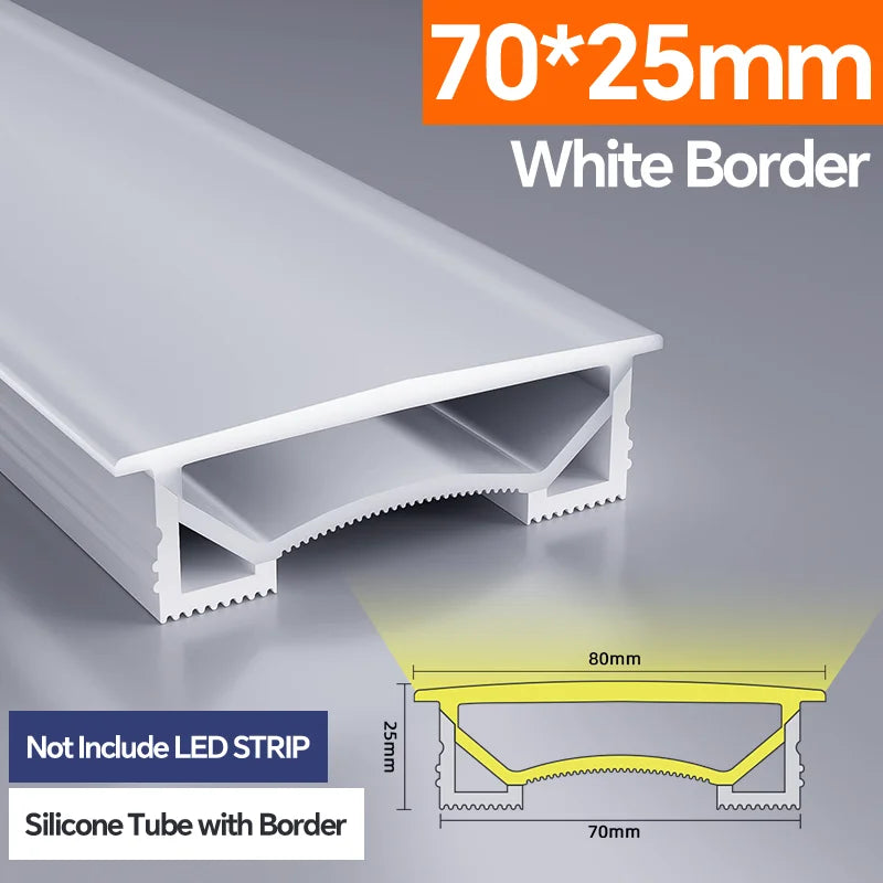 Light Strip Silicone Tube LED Diffuser Flexible Black and White Lampshade with Edge Contour Light Mask Plate Cover