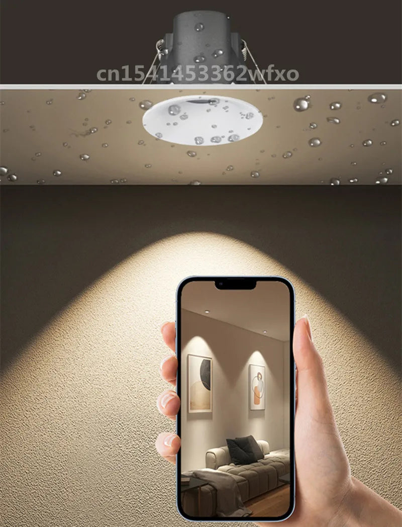 IP65 Waterproof LED Bathroom Downlight - Recessed COB Spotlight for Shower