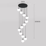 2026 Nordic White Ball Chandelier Lights Modern Led Long-Line Minimalist Lamp Living Room Villa Hotel Spiral Staircase Decor Lam