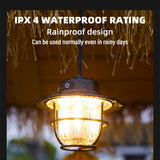 Vintage Style Ceramic Wick Camping Light Rechargeable LED Super Bright Camping Light 4 Lighting Modes Waterproof Outdoor Light