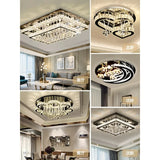 Modern Luxury Crystal LED Chandelier For Living Room Bedroom Dining Room Kitchen Ceiling Lamp Silver Chrome Remote Control Light