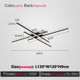 Black chandelier square bedroom lamps living room lamp led ceiling lamp Nordic minimalist creative led ceiling lamp strip lights