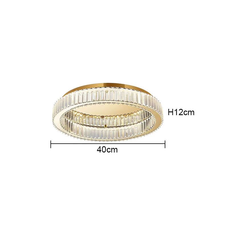 Modern Crystal Circle Chandelier - Minimalist LED Ring Light for Living Room