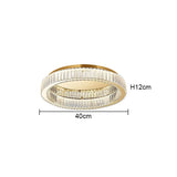 Modern Crystal Circle Chandelier - Minimalist LED Ring Light for Living Room