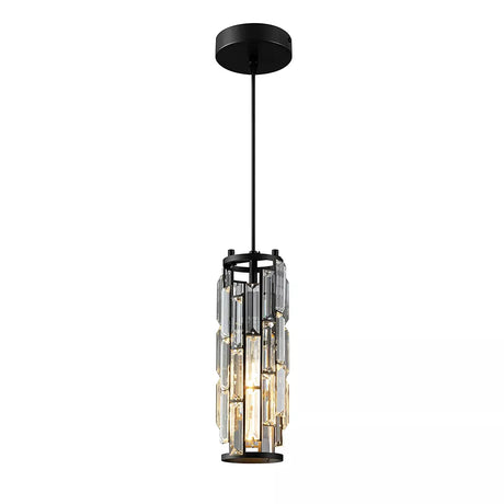 Modern Pendant Light Mini Crystal Chandeliers Adjustable Fixture for Kitchen Island Dinning Room Bedroom Black Chrome 3-Light