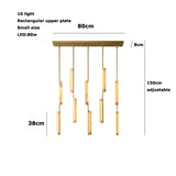 Luxury Spanish Marble Chandelier Brass Hanging Light 3 Color Dimmable Pendant Lamp for Villa Living Room Dining Area Hotel Lobby