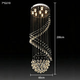 Luxury Vertical Crystal Ball Raindrop Chandelier Polished Stainless Steel Ceiling Plate Long Suspension Light For Stairwell Loft