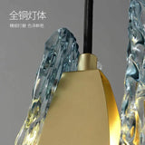 Creative All-copper Headboard Chandelier Light Luxury Individual All-copper Bedroom Blue Glass Lamp Indoor Home Decor G9 Bulb