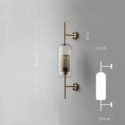 Modern Glass Wall Lamps Fixture Luminaire Sconce Lighting Bedside Living Room Home Decoration Aisle corridor Golden Ball Light