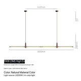 Nordic Designer Long Strip Restaurant Island Chandelier Simple Creative Office Study Lamp Light Luxury All-Copper Tea Room Lamp