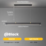 Modern Minimalist Dining Room Chandelier LED Pendant Lamp for Dining Table Restaurant Cafe Bar Office Hanging Lights Long Strip