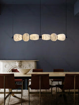 Marble Life Black Gold Hardware LED Dimmable Chandelier Lighting Alabaster Suspension Luminaire Lampen For Dinning Room