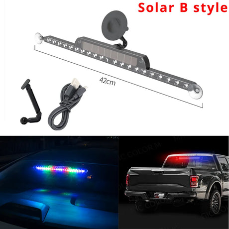 Strobe Police Lights LED Warning Lamp Solar RGB Car Anti Collision Lights Parking Signal Lamp Flasher Emergency Warning Lighting