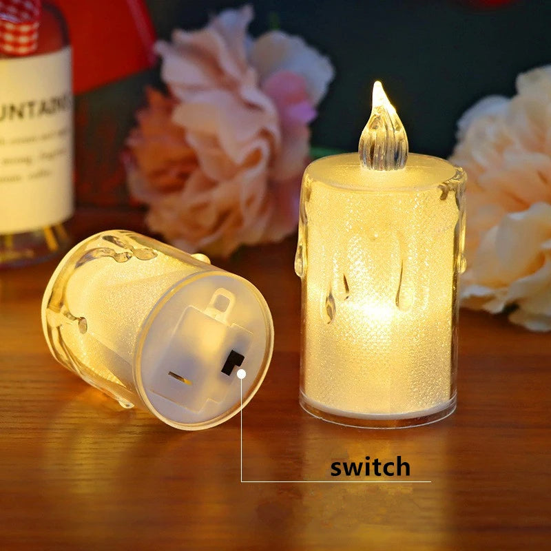 Flameless LED Candle Wishing Tea Light Warm White Lights Candles for Birthday Party Wedding Halloween Festival Home Decoration