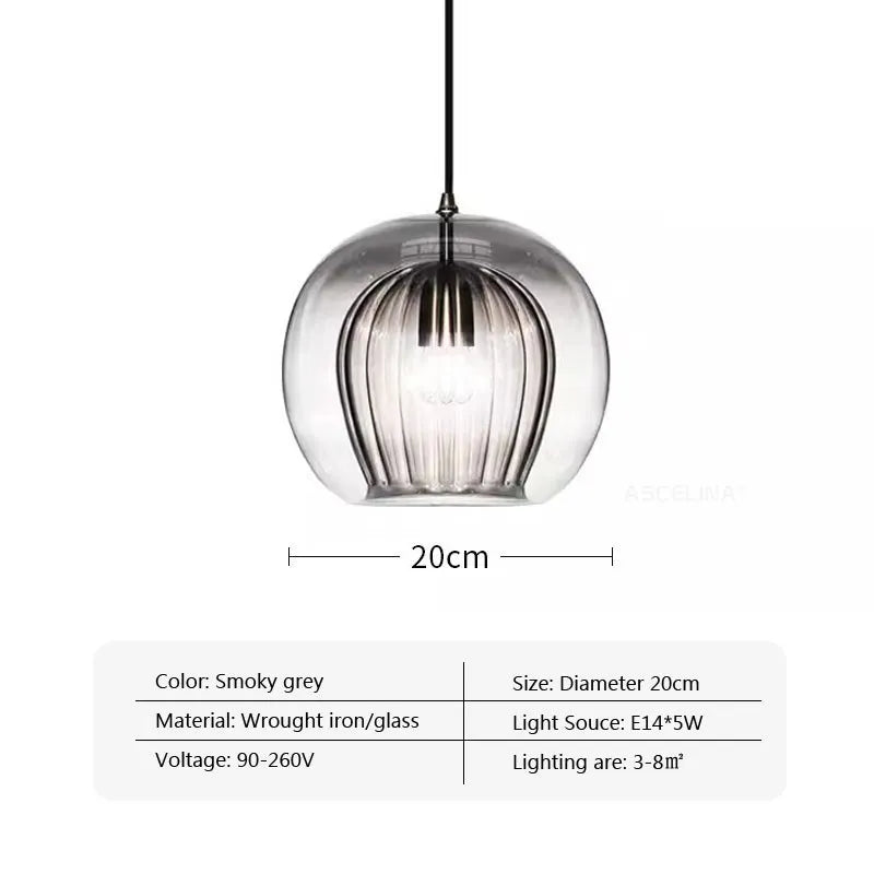 Nordic Glass Pendant Light LED Hanging Lamp For Dining Room Living Room Coffee Shope Home Indoor Decors Lighting Fixtures