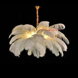 Nordic White Feathers Art Living Room Pendent Lamp Bedroom Indoor Hanging Lamp Chandelier Home Decoration Ceiling Lamps