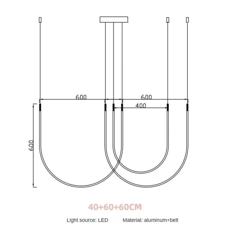 Minimalist Line Restaurant Chandelier Nordic Designer Creative Belt Art Villa Living Room Staircase Pendant Lights Home Decor