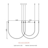 Minimalist Line Restaurant Chandelier Nordic Designer Creative Belt Art Villa Living Room Staircase Pendant Lights Home Decor