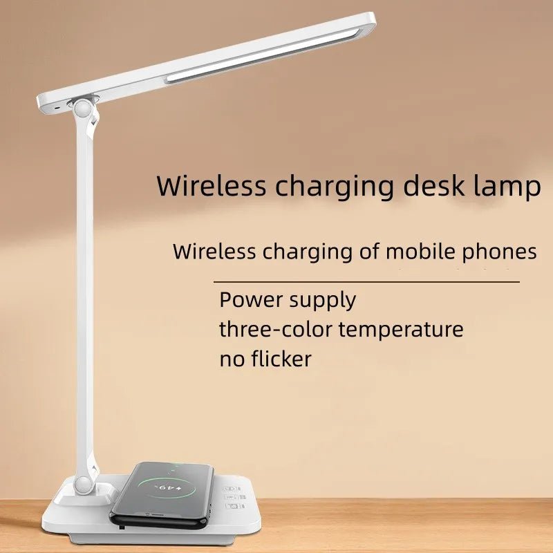 LED desk lamp eye protection desk student writing reading lamp smartphone wireless charging bedside lamp