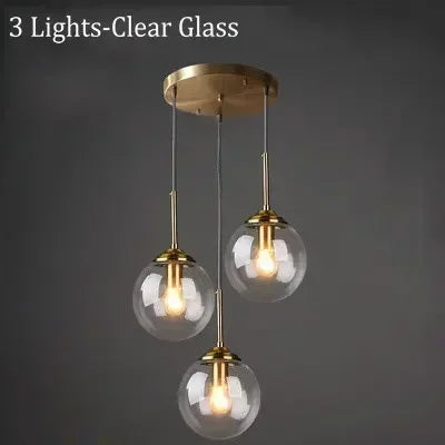 Italian Designer LED Glass Ball Chandelier Ceiling Light for Dining Room Living Room Bedroom - Home Decorative Lighting