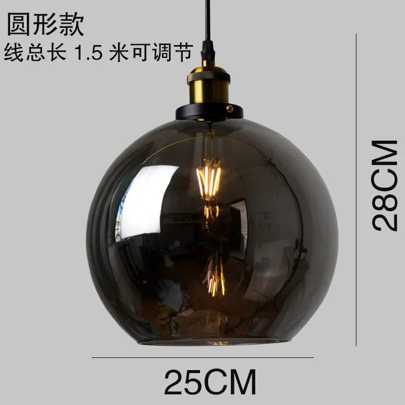 American Retro Industrial Loft Chandelier Bar Counter Restaurant Bar Pendant Lamp Creative Home Simple Glass Hanging Lights