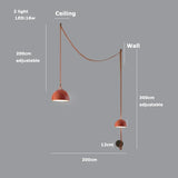 Italy Design Leather LED Pendant Lights Black Orange Lustre Villa Lobby Islands Hanging Lamps Home Decor Factory Outlet Lighting