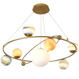 Nordic Planet Chandelier Ceiling Simple Living Room LED Pendant Lights Creative Moon Lamp Earth Children's Bedroom Hanging Light