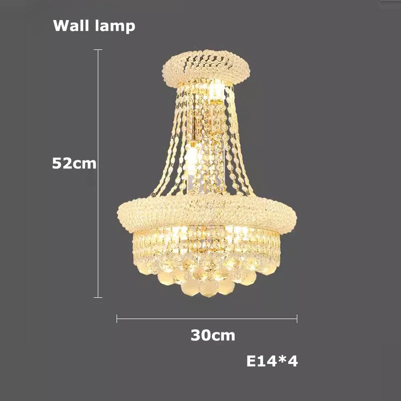 Hanging Lamps Lustre Suspension Luminaire Lampen For Living Room Luxury Round K9 Crystal Gold 2025 Ceiling Chandelier Lighting
