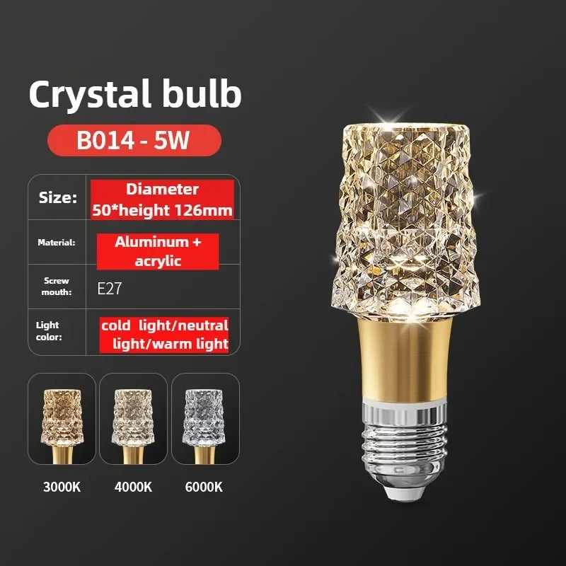 Super Bright LED Crystal Bulb  E27/E14 European Home Light  Dining Room Chandelier warm white cold white 110v 220v 230v 240v