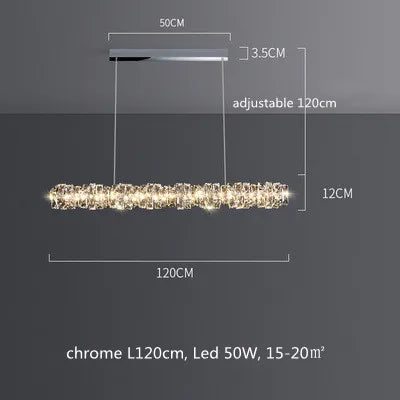 Modern Luxury K9 Crystal Led Dimmable Pendant Lights Living Dining  Room Ring Hanging Lamp Lustre Led Suspend Lamp Decor Fixture