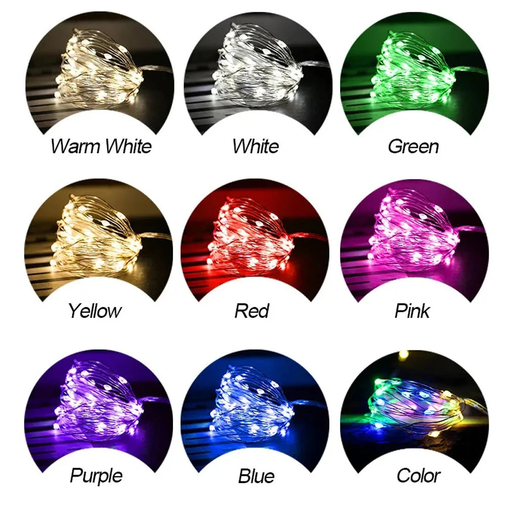 LED Fairy Lights Copper Wire Waterproof Garland 1m/2m/3m/5m DIY LED String Lights Christmas Party bedroom wedding Decoration