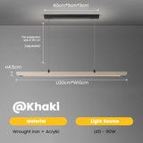 Modern Minimalist Dining Room Chandelier LED Pendant Lamp for Dining Table Restaurant Cafe Bar Office Hanging Lights Long Strip
