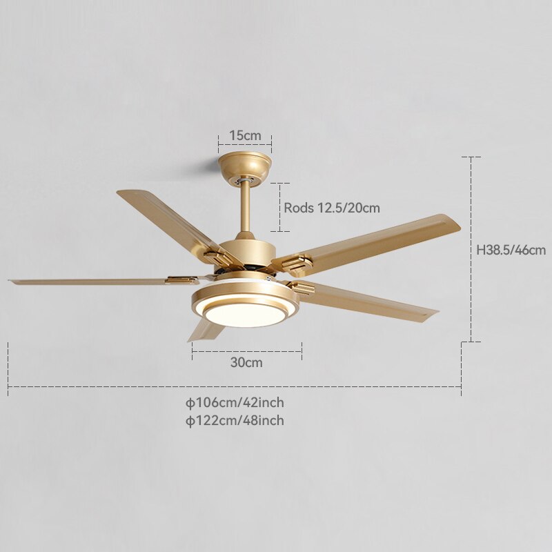 Stainless Steel Ceiling Fan Lightmodern Electric Fan Ceiling LightLED Remote Control Ceiling Fan Light 110v