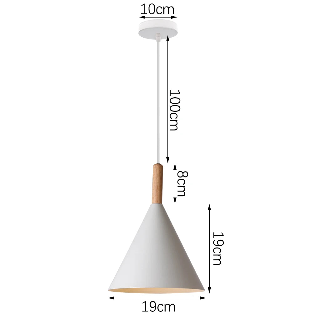 Loft Modern Pendant Light Wood Nordic Hanging Lamp Kitchen Lighting Fixture Industrial Chandelier Hanglamp Living Room Luminaire