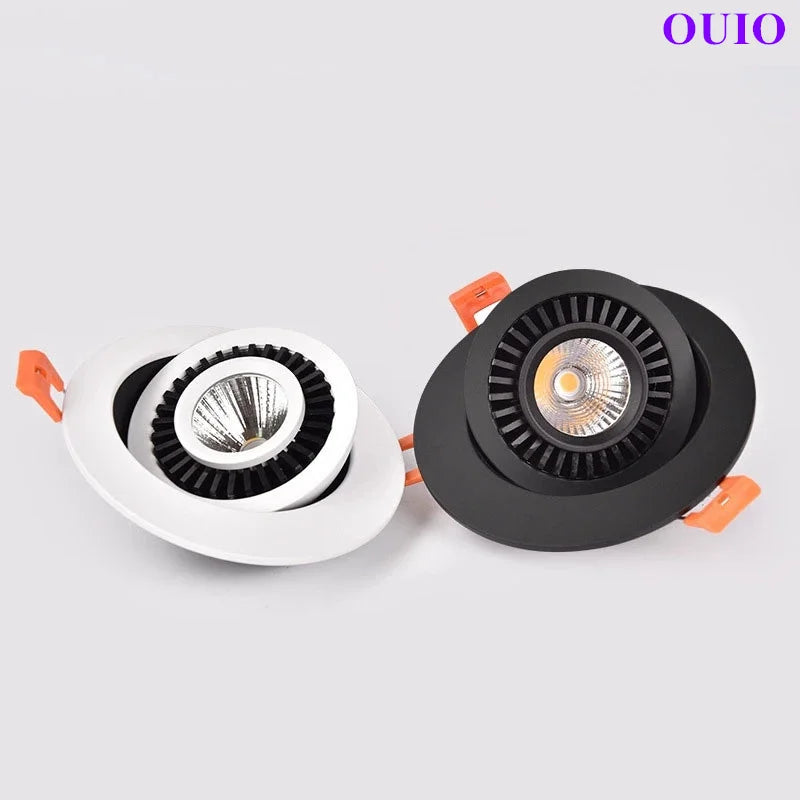 Rotatable Angle Dimmable Recessed  Adjustable LED Downlights 7W 9W 12W 15W 20W COB Ceiling Spot Lights AC90~260V Background Lamp