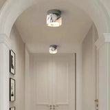 Nordic Lamp Marble Cylinder Natural Stone LED Ceiling Lamp Small Sconce Bedroom Home Decor Parlor Aisle Lighting Fixtures Metal