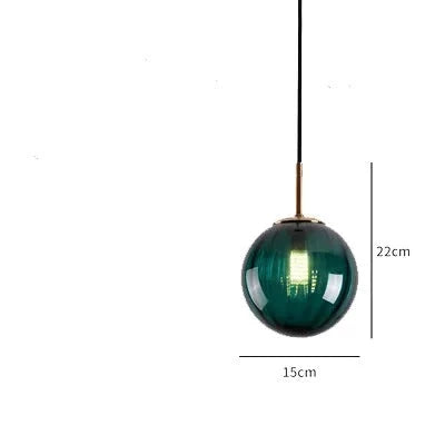 Nordic Colored Glass Pendant Lights Modern Simple Glass Art Hanging Lamp Restaurant Bar Sus pendent Bedroom Bedside Lamp Fixture