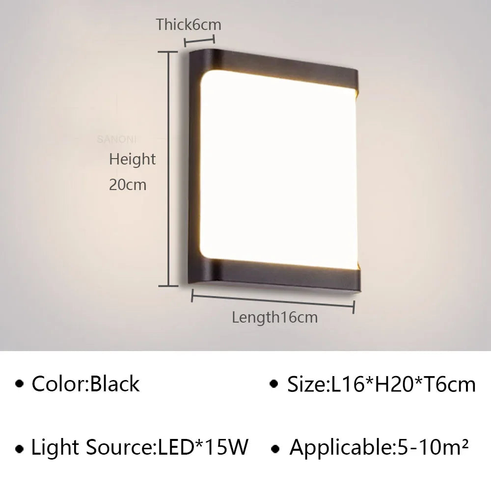 Modern Outdoor LED Wall Lamp Waterproof IP65 For Garden Aisle Balcony Entryway Wall Sconce Home Decoratioan Light Fixture Luster