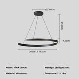 Modern Salon Design Ring Ceiling Chandelier Dining Room Pendant Lamp Bedroom Home LED Lighting Fixtures