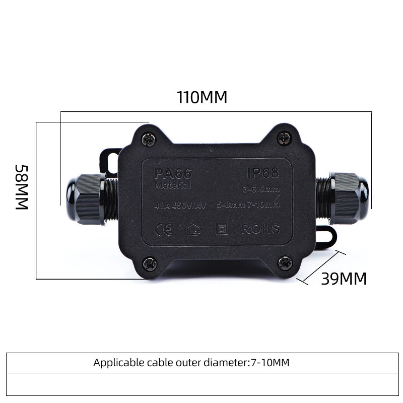 IP68 Waterproof Submersible Junction Box - Weatherproof Outdoor Cable Connector & Electrical Box for Underwater & Garden Use